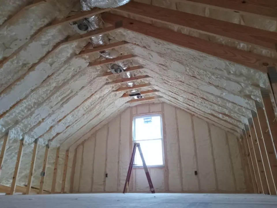 Spray foam roofing application for Crawl Space Insulation project in Edgewater